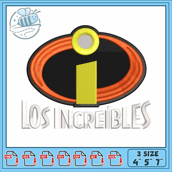 Incredibles logo embroidery, the incredibles cast​ embroidery