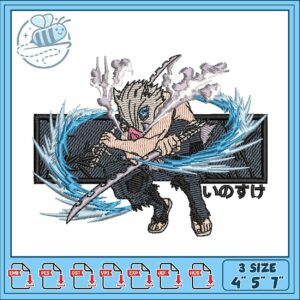 Inosuke frame art embroidery
