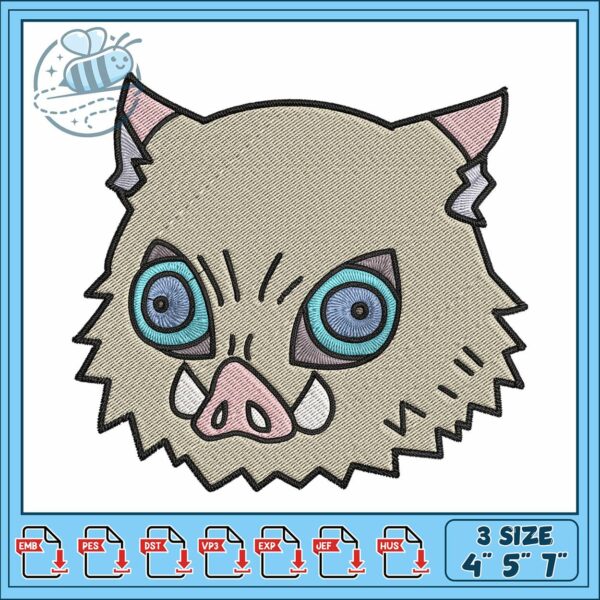 Inosuke sticker design art embroidery, inosuke fanart​ embroidery