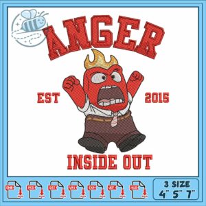 Inside out anger embroidery, anger inside out​ embroidery