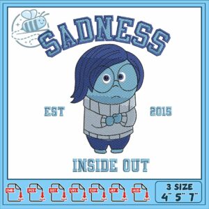 Inside out sadness embroidery, sadness inside out​ embroidery