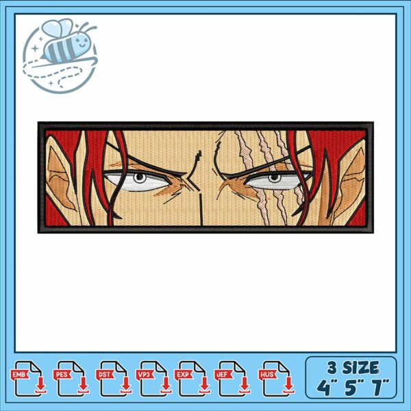 Intense Embroidery Design of Bold Character Eyes
