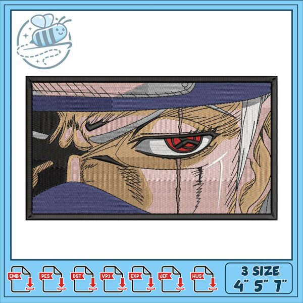 Intricate Anime Eye Embroidery Design for Crafts
