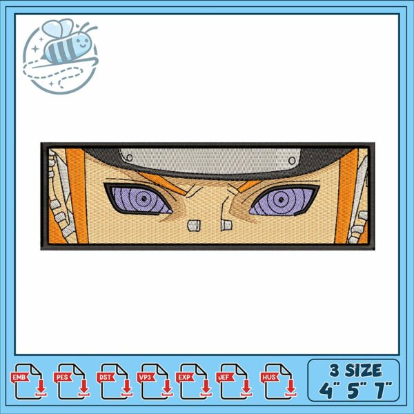 Intricate Embroidery Design of Intense Eyes 4x5x7