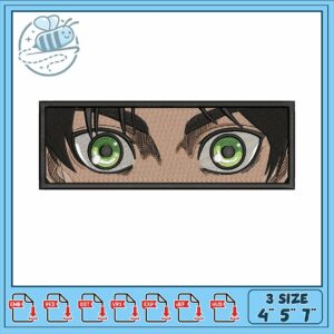 Intricate Embroidery Design of Stunning Green Eyes
