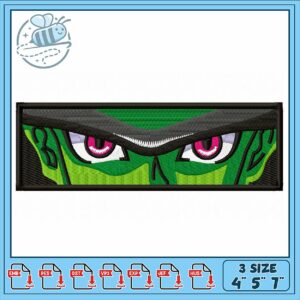 Intricate Green Eyes Embroidery Design for Crafts