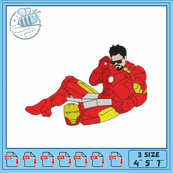 Iron Man Embroidery Design for Creative Projects