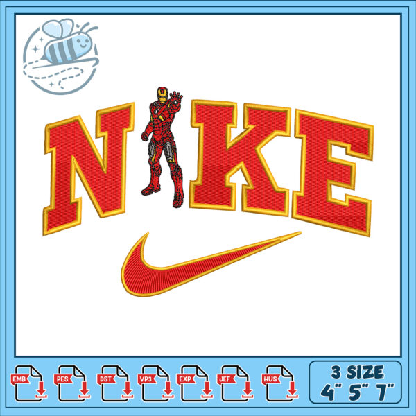 Iron Man Nike Embroidery Design