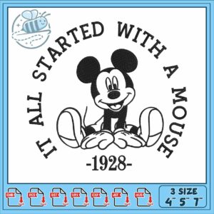 It started a mouse embroidery, disney mickey mouse​ embroidery