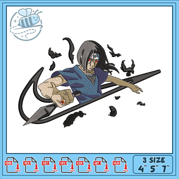 Itachi Uchiha Embroidery Design – 3 Sizes