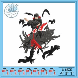 Itachi crow design art embroidery