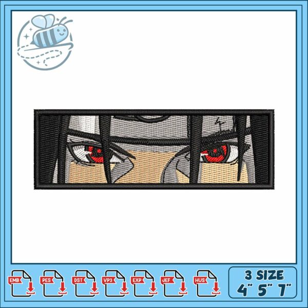 Itachi eye design art embroidery, naruto itachi​ embroidery