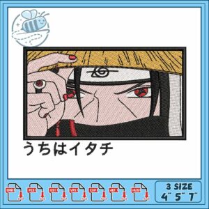 Itachi face design art embroidery