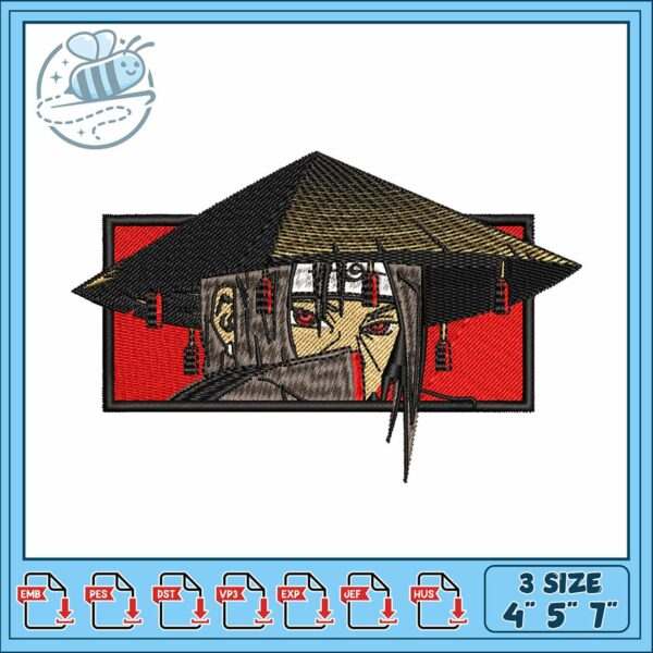 Itachi hat art design embroidery, itachi uchiha anbu​​ embroidery