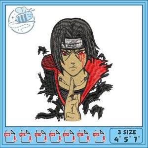 Itachi uchiha crow design embroidery