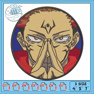 Itadori yuji jujutsu kaisen embroidery