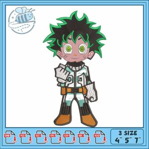 Izuku midoriya chibi design embroidery