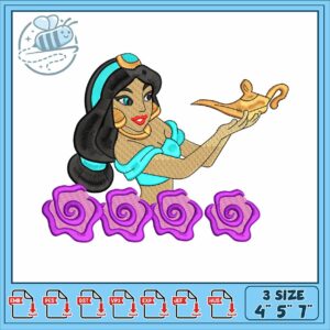 Jasmine princess embroidery, jasmine the princess​ embroidery