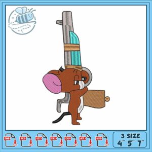 Jerry cartoon design embroidery