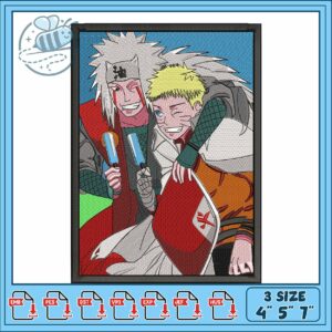 Jiraiya and naruto ice cream embroidery