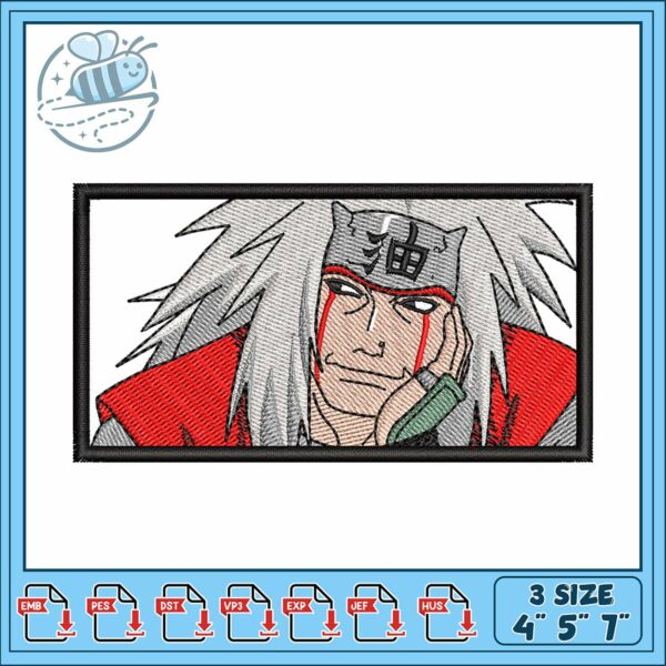 Jiraiya art design embroidery, jiraiya from naruto​ embroidery