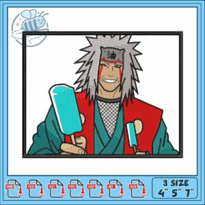Jiraiya cream design embroidery