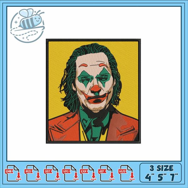 Joker Embroidery Design for All Skill Levels 4X5 7