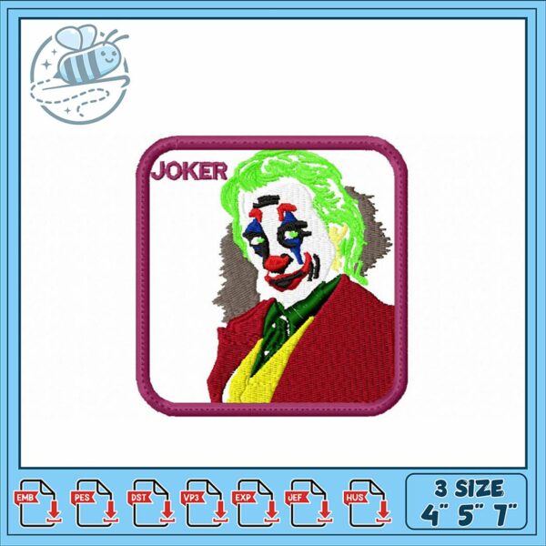Joker Embroidery Design for Creative Projects 4x5x7