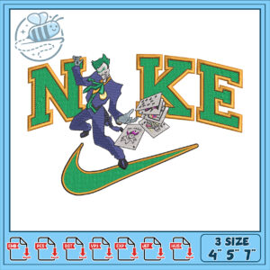 Joker Nike Embroidery Design 3 Sizes