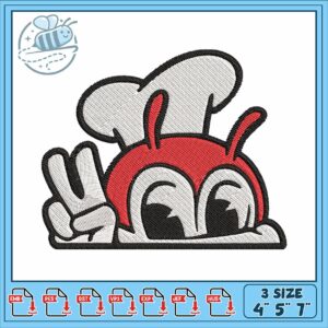 Jolibee peek design embroidery