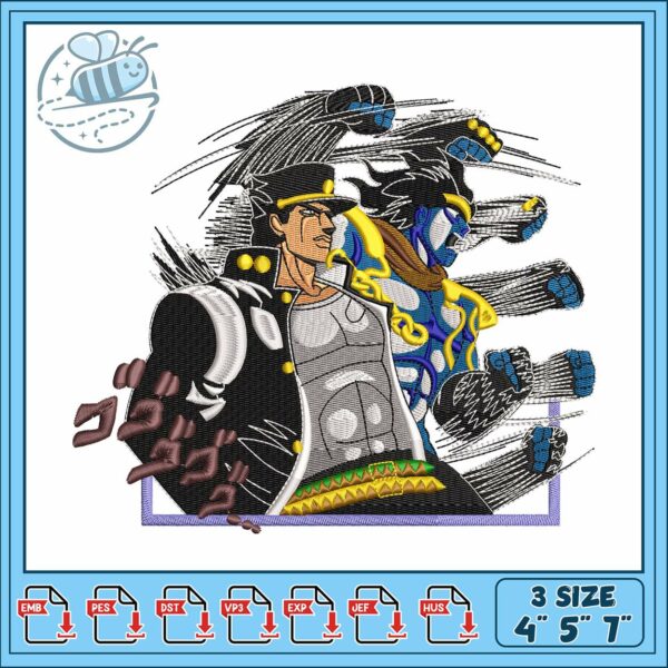 Jotaro kujo art design embroidery, jotaro kujo​ embroidery