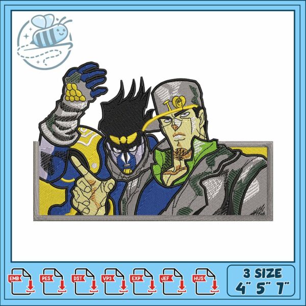 Jotaro x star art design embroidery, jotaro kujo hat​​ embroidery
