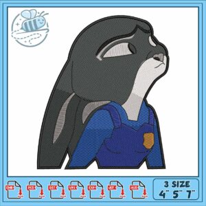 Judy hopps bunny design embroidery