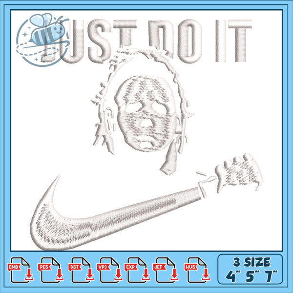 Just Do It Hockey Mask Embroidery Design