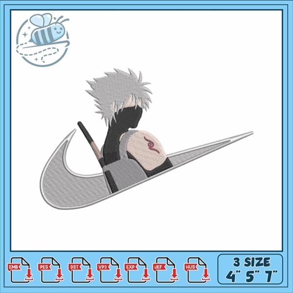 Kakashi Hatake Embroidery Design 3 Sizes Instant Download