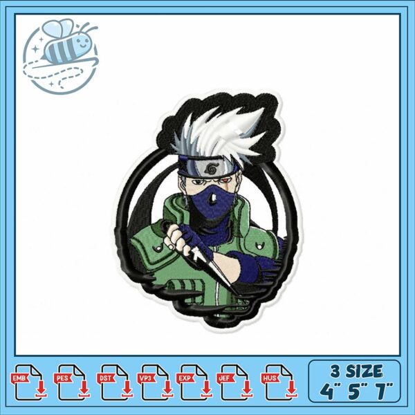 Kakashi Hatake Embroidery Design for All Projects