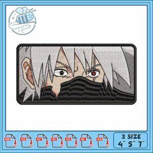 Kakashi angry design embroidery
