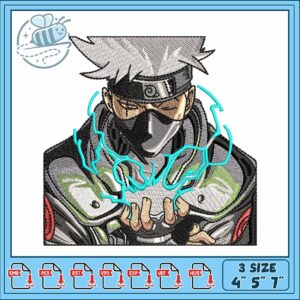 Kakashi chidori design embroidery Kakashi chidori design embroidery
