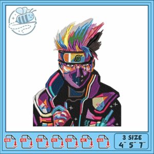Kakashi color design embroidery