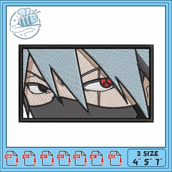 Kakashi hatake art embroidery, kakashi drawing​​ embroidery