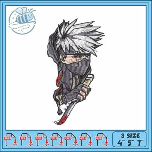 Kakashi hatake kinfe art embroidery