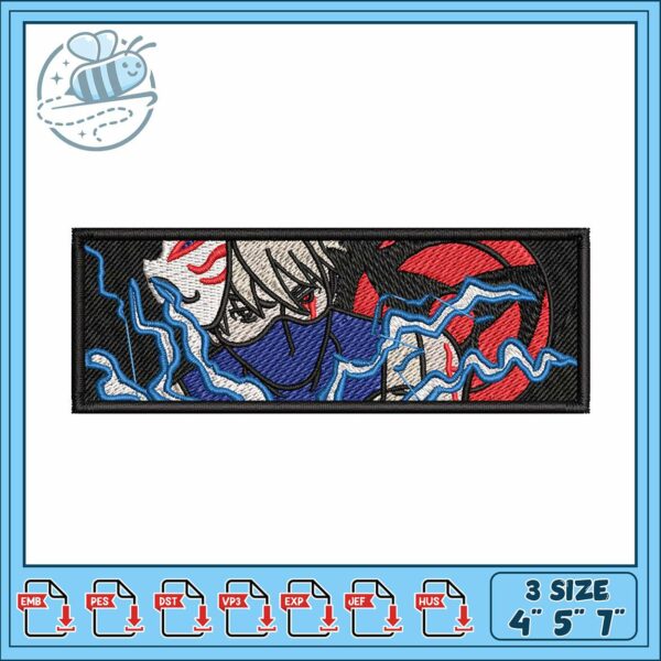 Kakashi hatake mask art embroidery, kakashi naruto​​​​​ embroidery