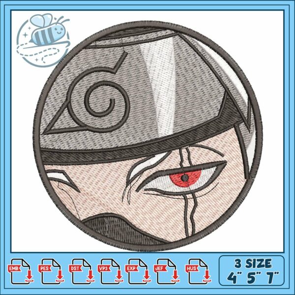 Kakashi hatake ojo art embroidery, kakashi sensei​​​​​​ embroidery