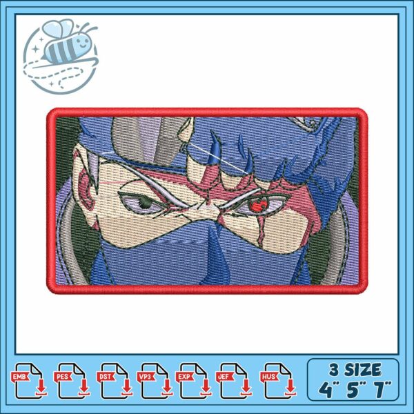 Kakashi sharingan design embroidery, kakashi wallpaper​​​​ embroidery