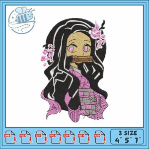 Kamado nezuko embroidery