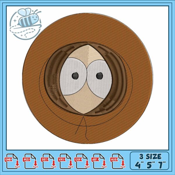 Kenny mccormick face embroidery, mccormick kenny​ embroidery