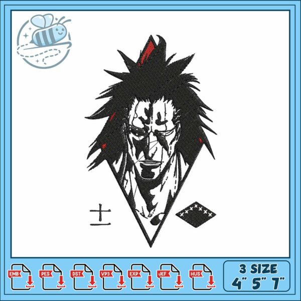 Kenpachi art design embroidery, kenpachi bankai​​ embroidery