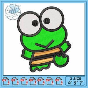 Keroppi green embroidery