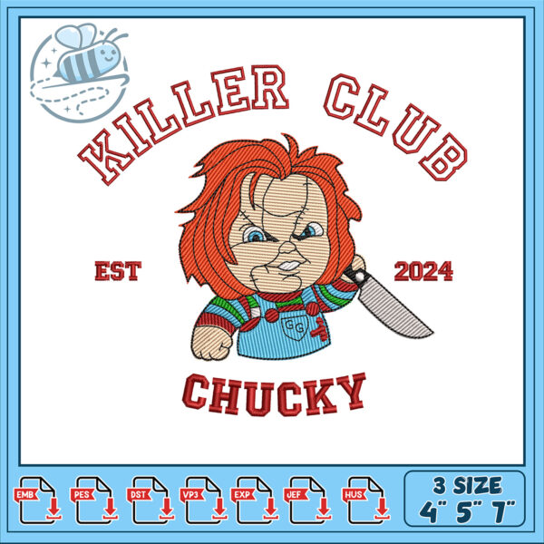 Killer Club Chucky Embroidery Design for Fans