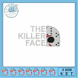Killer Face Embroidery Design for Horror Fans